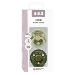 BIBS HOLIDAY colour čiulptukų rinkinys | Sage & Hunter Green | 0-6 mėn