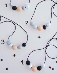 minimalistiniai žindymo karoliai mamai | silicone and wood breastfeeding necklace for women